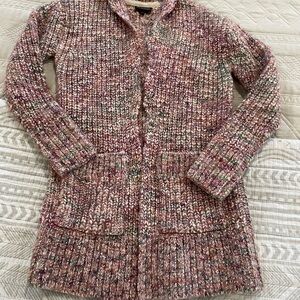 Shyanne Pink, Cream, and Green Knit Cardigan